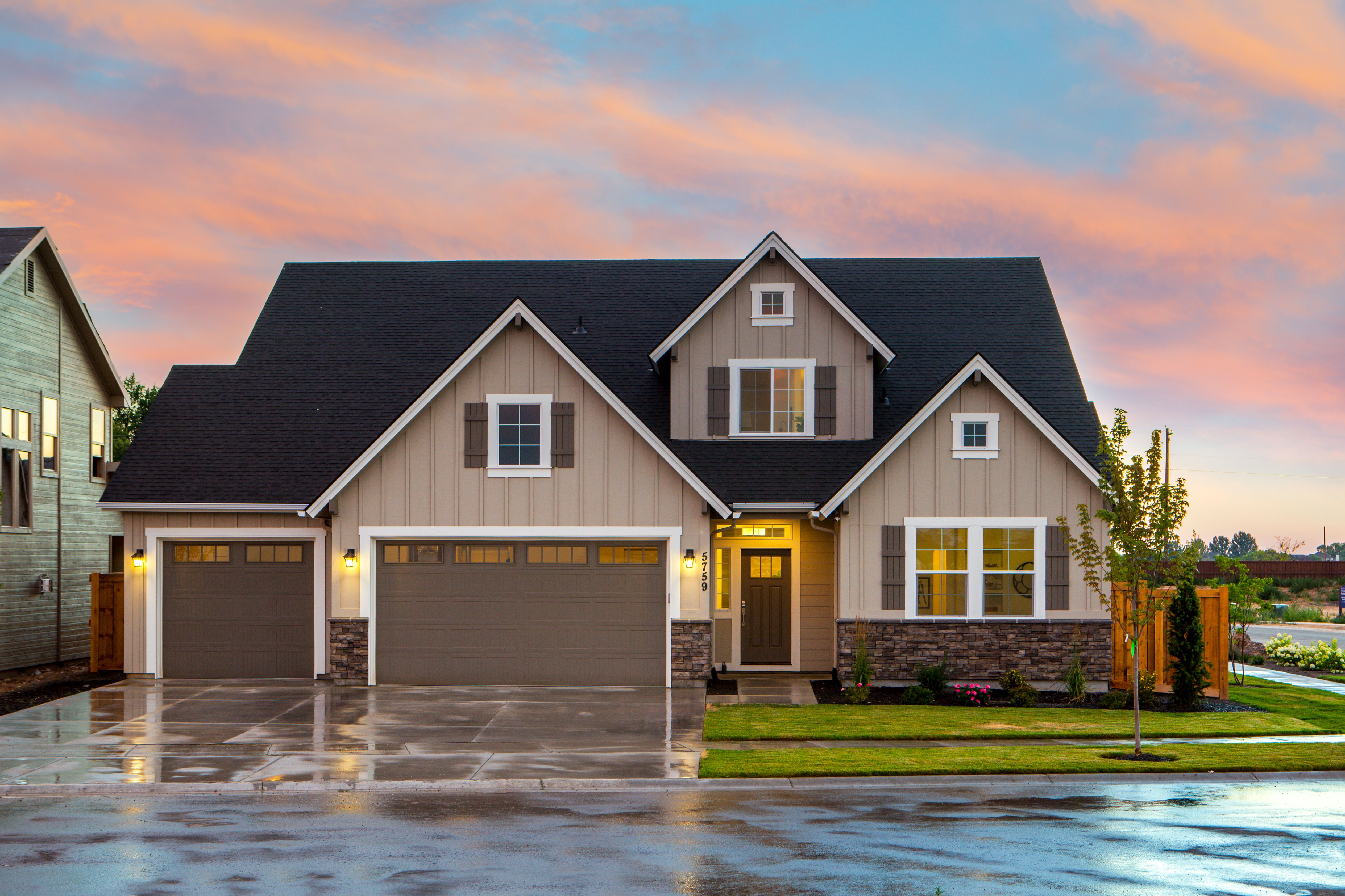 A beautiful home with warm lighting
